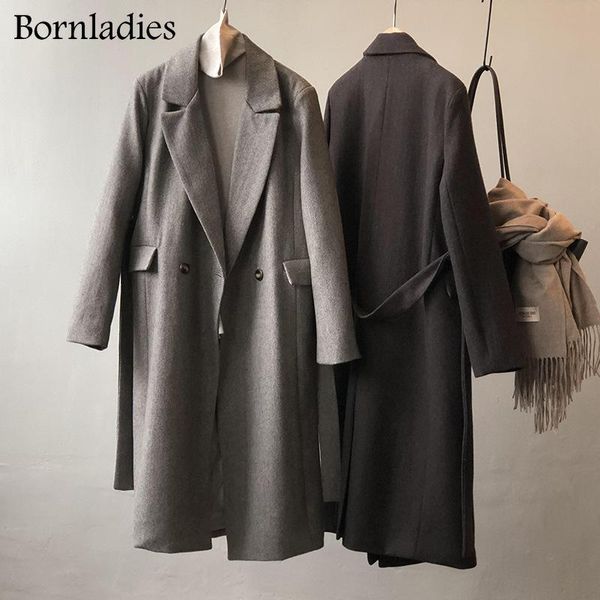 women's wool & blends bornladies 2021 winter retro loose women quilted x-long woolen coats autumn warm sashes office ladies oversized t, Black
women's wool & blends bornladies 2021 winter retro loose women quilted x-long woolen coats autumn warm sashes office ladies oversized t, Black