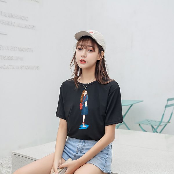 women's t-shirt arrival cute simple round neck short-sleeved t-shirt little girl printed plain color youth campus ggxc, White
women's t-shirt arrival cute simple round neck short-sleeved t-shirt little girl printed plain color youth campus ggxc, White