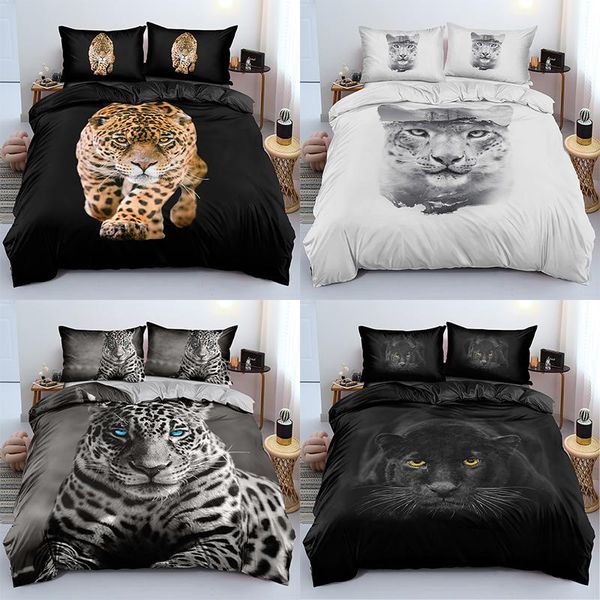 bedding sets 3d leopard duvet cover pillowcases 2-3pcs single twin full king size home textiles