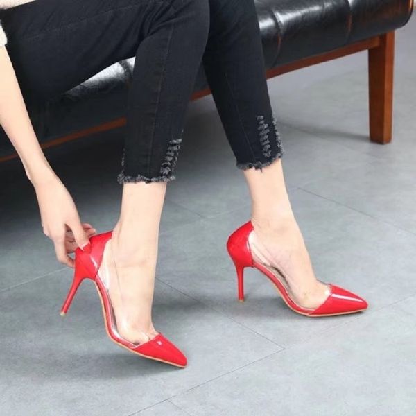 dress shoes and the europe united states transparent pointed high heels fashion color matching 9cm heels. ps78, Black
dress shoes and the europe united states transparent pointed high heels fashion color matching 9cm heels. ps78, Black