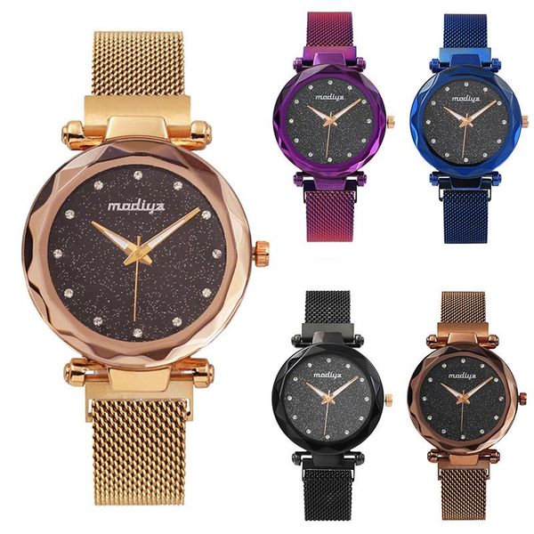 wristwatches 1 pcs women lady wrist quartz watch round dial magnet buckle starry sky for business nin668, Slivery;brown
wristwatches 1 pcs women lady wrist quartz watch round dial magnet buckle starry sky for business nin668, Slivery;brown