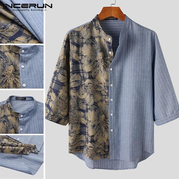 leisure 3/4 sleeve stand collar blouse incerun men patchwork shirts vintage printed buttons camisa man loose floral s-3xl men's casual, White;black
leisure 3/4 sleeve stand collar blouse incerun men patchwork shirts vintage printed buttons camisa man loose floral s-3xl men's casual, White;black