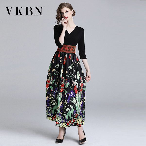 vkbn spring and summer women dress up printing three quarter knee-length v-neck empire dresses long 210507, Black;gray
vkbn spring and summer women dress up printing three quarter knee-length v-neck empire dresses long 210507, Black;gray