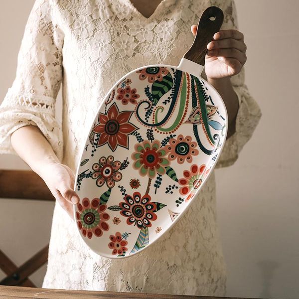 dishes & plates nordic ceramic dinner dish steak salad tray with wooden handle christmas home oval tableware cl92405
dishes & plates nordic ceramic dinner dish steak salad tray with wooden handle christmas home oval tableware cl92405