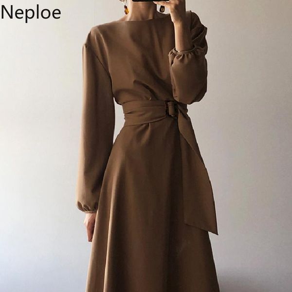casual dresses neploe korean chic slim waist lace up long dress women o neck sleeve solid vestido autumn spring 2021 temperament ropa, Black;gray
casual dresses neploe korean chic slim waist lace up long dress women o neck sleeve solid vestido autumn spring 2021 temperament ropa, Black;gray