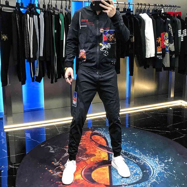 hoodies autumn male 2-piece fashion pants custom printed letter cardigan suit for man, Black
hoodies autumn male 2-piece fashion pants custom printed letter cardigan suit for man, Black
