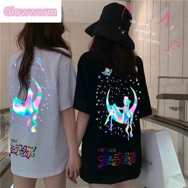 t-shirt women summer 2021 colorful reflective sailor moon tshirt loose young women's student black and white shirt tide
t-shirt women summer 2021 colorful reflective sailor moon tshirt loose young women's student black and white shirt tide