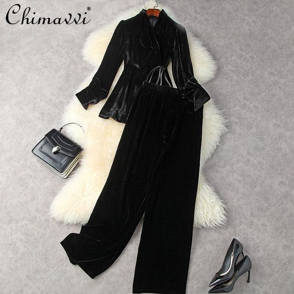 women's two piece pants 2021 women's clothing high-end gold velvet lace-up slim-fit suit jacket elastic-waist high waist wide-leg e, White
women's two piece pants 2021 women's clothing high-end gold velvet lace-up slim-fit suit jacket elastic-waist high waist wide-leg e, White