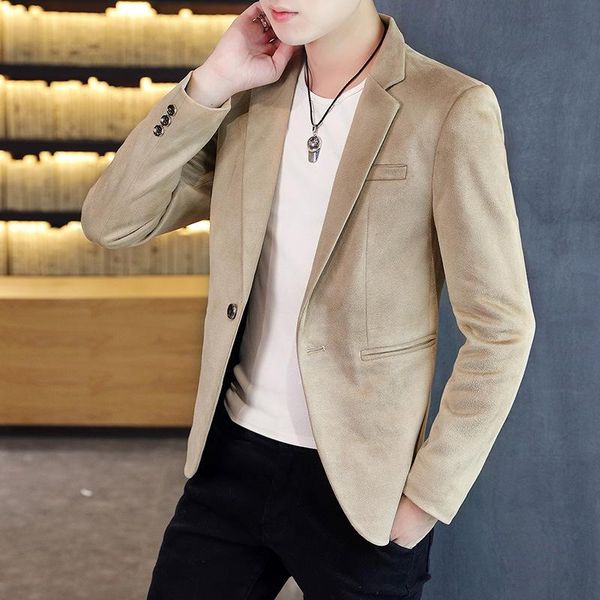 men's suits & blazers 2022 men 's autumn casual blazer youth slim fit handsome british style deerskin velvet, White;black
men's suits & blazers 2022 men 's autumn casual blazer youth slim fit handsome british style deerskin velvet, White;black