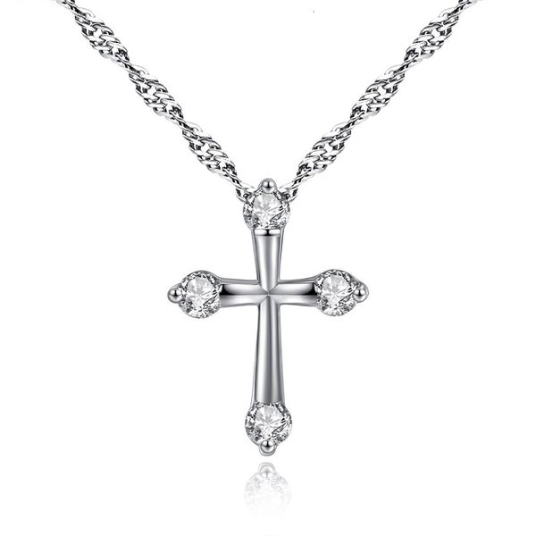 personalized jewelry fashion zircon necklace straight cross crystal pendant, Silver
personalized jewelry fashion zircon necklace straight cross crystal pendant, Silver