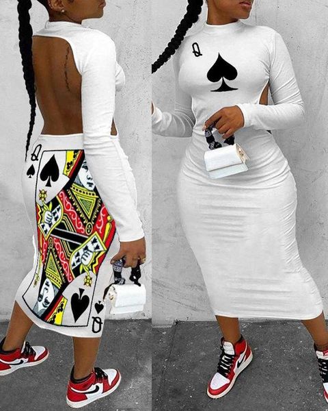 autumn women elegant slim fit midi dress oversize 3xl2xl female cocktail party dress poker print backless long sleeve dress 210716, Black;gray
autumn women elegant slim fit midi dress oversize 3xl2xl female cocktail party dress poker print backless long sleeve dress 210716, Black;gray
