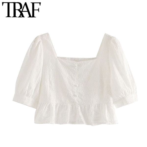traf women sweet fashion embroidery ruffled cropped blouses vintage puff sleeve back elastic female shirts chic 210415, White
traf women sweet fashion embroidery ruffled cropped blouses vintage puff sleeve back elastic female shirts chic 210415, White