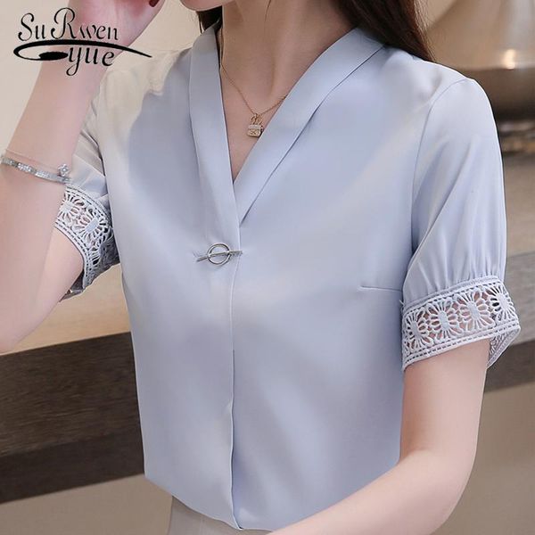 fashion women and blouses chiffon blouse ruffle v-neck short sleeve shirts ladies clothing 3440 50 women's &, White
fashion women and blouses chiffon blouse ruffle v-neck short sleeve shirts ladies clothing 3440 50 women's &, White