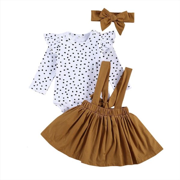 newborn baby girls clothes set long sleeve polka dot bodysuit brown mini strap skirts spring autumn outfits high quality, White
newborn baby girls clothes set long sleeve polka dot bodysuit brown mini strap skirts spring autumn outfits high quality, White