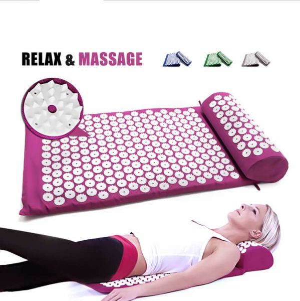 massager cushion massage yoga mat acupressure relieve stress back body pain spike acupuncture with pillow mats
massager cushion massage yoga mat acupressure relieve stress back body pain spike acupuncture with pillow mats