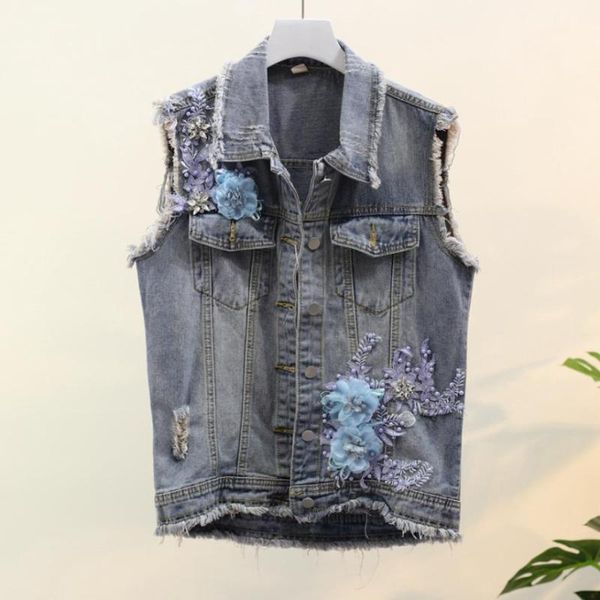 women's vests diamond beading denim vest outerwear female appliques with flowers frayed college style wq1662, Black;white
women's vests diamond beading denim vest outerwear female appliques with flowers frayed college style wq1662, Black;white