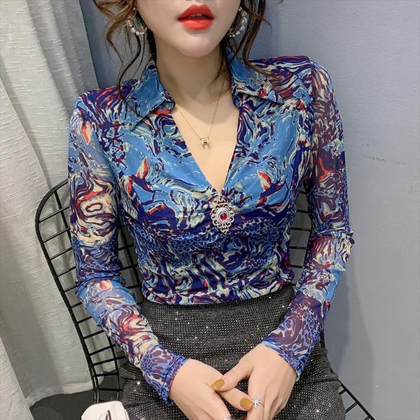 fashion v neck mesh womens shirts print european clothes spring long sleeve base shirt ropa mujer blue t02609, White
fashion v neck mesh womens shirts print european clothes spring long sleeve base shirt ropa mujer blue t02609, White