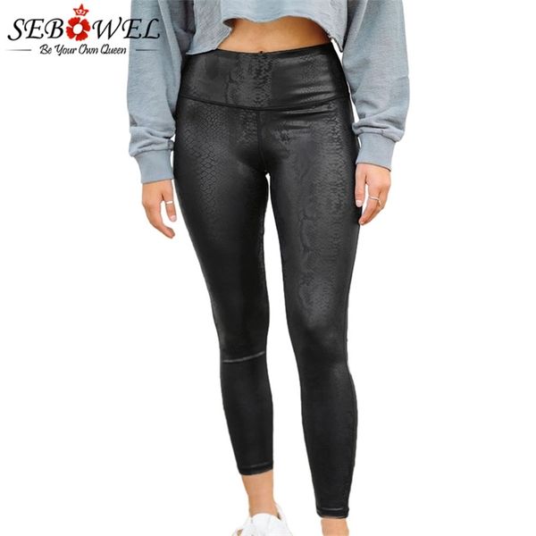 sebowel women's black snakeskin pu leggings casual solid color slim fit high waist push up sports leather legging for fitness 211215
sebowel women's black snakeskin pu leggings casual solid color slim fit high waist push up sports leather legging for fitness 211215