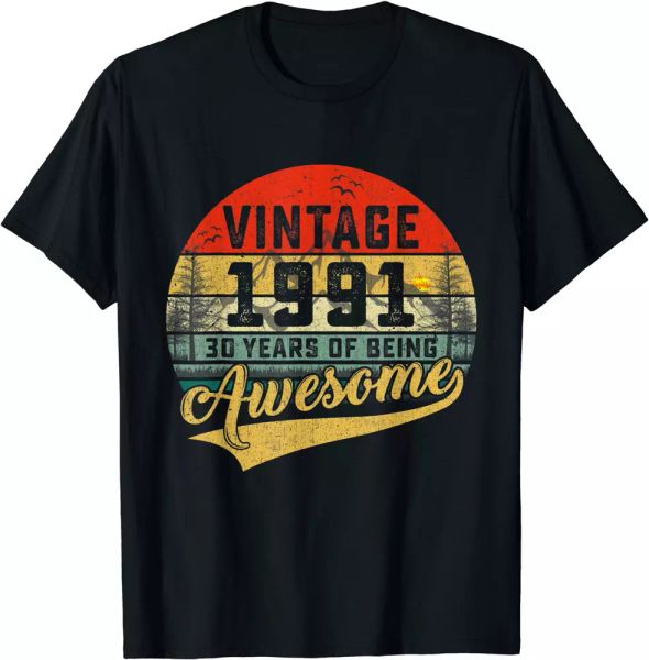 vintage 1991 shirt 30th birthday 30 years old awesome gifts t-shir size s to 5xl, White;black
vintage 1991 shirt 30th birthday 30 years old awesome gifts t-shir size s to 5xl, White;black