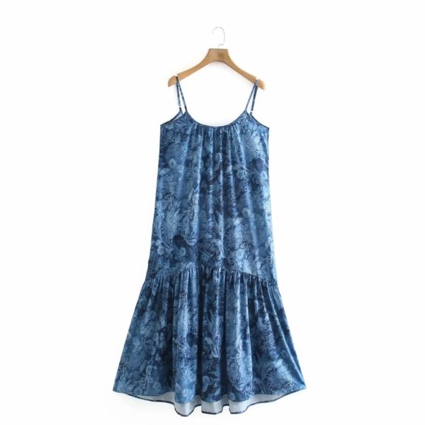 summer women flower printing suspender midi dress female ruffled hem clothes casual lady loose vestido d7723 210430, Black;gray
summer women flower printing suspender midi dress female ruffled hem clothes casual lady loose vestido d7723 210430, Black;gray