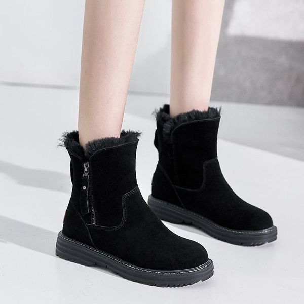boots 2021 winter women genuine leather shoes cow snow warm cold woman ankle, Black
boots 2021 winter women genuine leather shoes cow snow warm cold woman ankle, Black