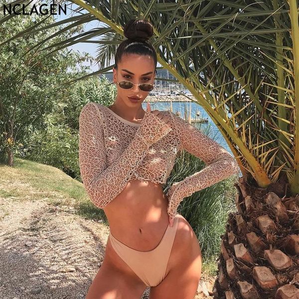 women's t-shirt nclagen crochet hollow out spring summer y2k beach party crop long sleeve t-shirts ladies aesthetic clothing, White
women's t-shirt nclagen crochet hollow out spring summer y2k beach party crop long sleeve t-shirts ladies aesthetic clothing, White