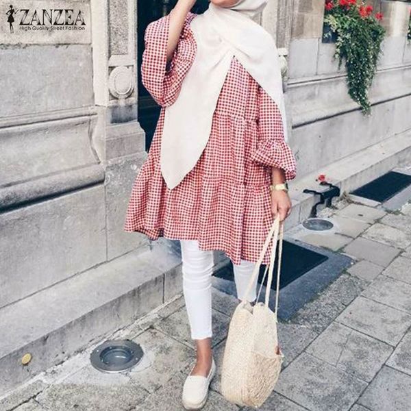 women's polos casual islamic clothing loose tunic ladies kaftan blusas muslim plaid 2021 spring elegant women blouse femme ch, White
women's polos casual islamic clothing loose tunic ladies kaftan blusas muslim plaid 2021 spring elegant women blouse femme ch, White