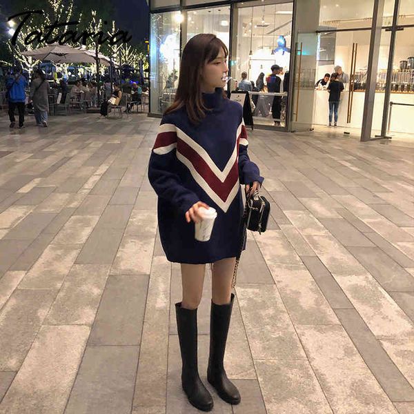 tataria sweater woman winter knit women's high-necked pullover loose thick striped slim fit turtleneck pullovers 210514, White;black
tataria sweater woman winter knit women's high-necked pullover loose thick striped slim fit turtleneck pullovers 210514, White;black