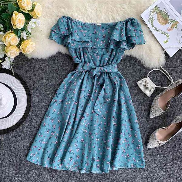 women's holiday dress ruffled slash neck sweet floral print waist lace up cyber celebrity beach short summer ml828 210506, Black;gray
women's holiday dress ruffled slash neck sweet floral print waist lace up cyber celebrity beach short summer ml828 210506, Black;gray