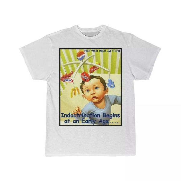 indoctrination begins at an early age your mind men's short sleeve t shirt, White;black
indoctrination begins at an early age your mind men's short sleeve t shirt, White;black