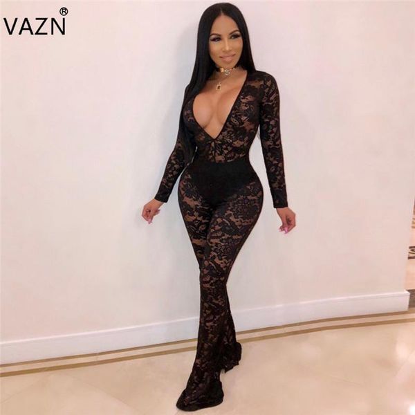 women's jumpsuits & rompers vazn autumn 2021 design women solid full sleeve deep v-neck lace hollow out romper jlx9358, Black;white
women's jumpsuits & rompers vazn autumn 2021 design women solid full sleeve deep v-neck lace hollow out romper jlx9358, Black;white