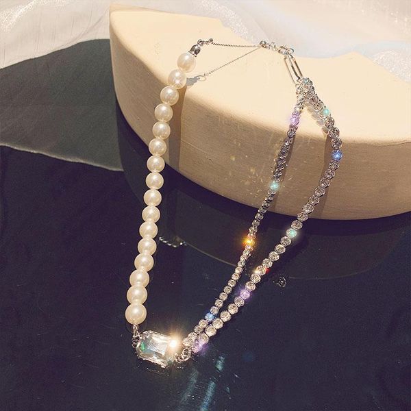 pendant necklaces 12pcs/lot light luxury temperament imitation pearls diamond necklace female clavicle chain short accessories, Silver
pendant necklaces 12pcs/lot light luxury temperament imitation pearls diamond necklace female clavicle chain short accessories, Silver