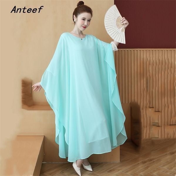 short sleeve plus size chiffon vintage dresses for women casual loose long woman summer dress elegant clothes sundress 210517, Black;gray
short sleeve plus size chiffon vintage dresses for women casual loose long woman summer dress elegant clothes sundress 210517, Black;gray
