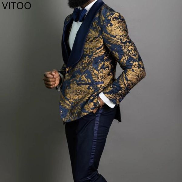 men's suits & blazers 3 piece gold floral jacquard prom men blue shawl lapel slim fit groom tuxedo male fashion costume blazer vest wit, White;black
men's suits & blazers 3 piece gold floral jacquard prom men blue shawl lapel slim fit groom tuxedo male fashion costume blazer vest wit, White;black