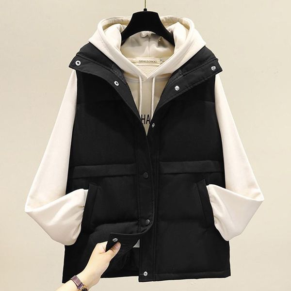 women's vests plus size cotton vest female autumn and winter loose sleeveless waistcoat outerwear korean fashion solid woman jackets co, Black;white
women's vests plus size cotton vest female autumn and winter loose sleeveless waistcoat outerwear korean fashion solid woman jackets co, Black;white