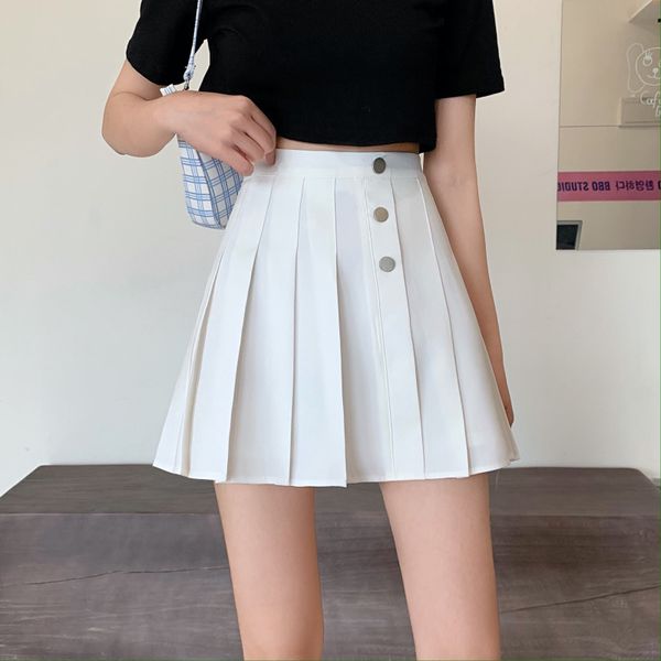 3 size s-l pleated causal high waist solid button line fashion women summer mini a-line skirts 210522, Black
3 size s-l pleated causal high waist solid button line fashion women summer mini a-line skirts 210522, Black