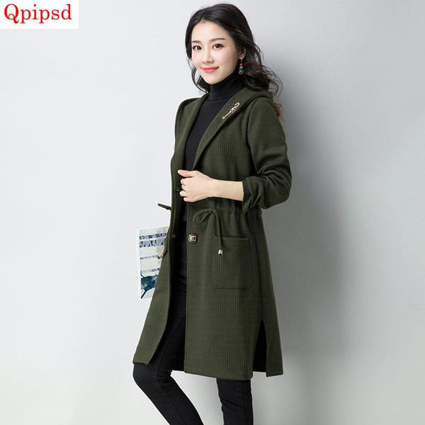 women's sweaters large size loose cardigan female 2021 korean spring autumn temperament slim knitted womens long hooded sweater, White;black
women's sweaters large size loose cardigan female 2021 korean spring autumn temperament slim knitted womens long hooded sweater, White;black