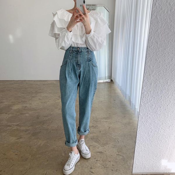women's jeans women pants 2021 summer korean chic all-match high-waist double-pocket thin folds washable blue straight-leg
women's jeans women pants 2021 summer korean chic all-match high-waist double-pocket thin folds washable blue straight-leg
