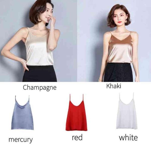 women's tanks & camis 2021 fashion summer spaghetti satin mini silk tank casual loose elegant blouse very soft smooth plus size tee, White
women's tanks & camis 2021 fashion summer spaghetti satin mini silk tank casual loose elegant blouse very soft smooth plus size tee, White