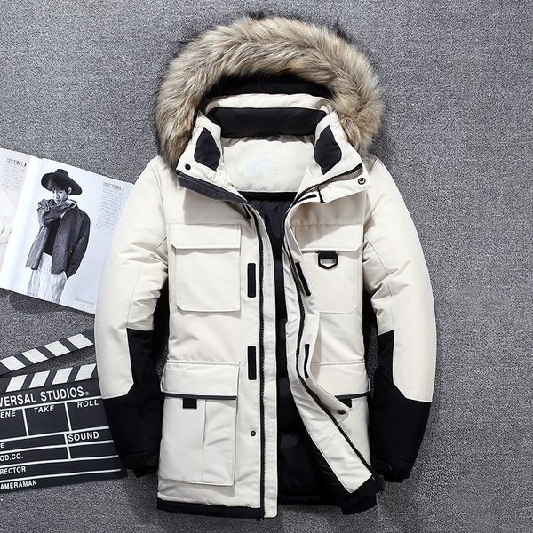 men's down parkas -40 degree white duck jacket thick winter 2021 large real fur collar warm parka coat waterproof and windproof women, Black
men's down parkas -40 degree white duck jacket thick winter 2021 large real fur collar warm parka coat waterproof and windproof women, Black