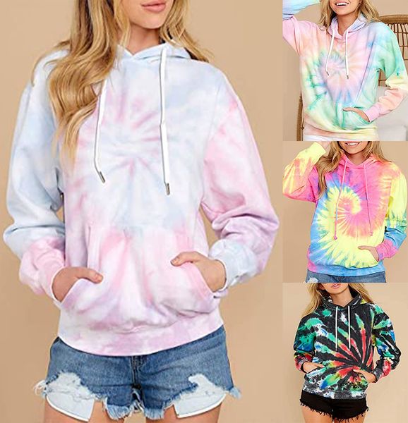 2021 spring and autumn women's hoodie new fashion tie-dye hooded long sleeve pocket sweatshirt, Black
2021 spring and autumn women's hoodie new fashion tie-dye hooded long sleeve pocket sweatshirt, Black