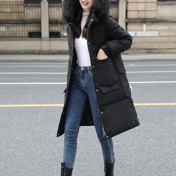 women's down & parkas large collar hooded padded jacket winter loose long outerwear, Black
women's down & parkas large collar hooded padded jacket winter loose long outerwear, Black