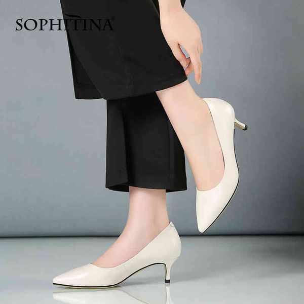sophitina simple fashion lady pumps genuine leather pointed toe shoes handmade thin heel office women's shoes ao539 210513, Black
sophitina simple fashion lady pumps genuine leather pointed toe shoes handmade thin heel office women's shoes ao539 210513, Black