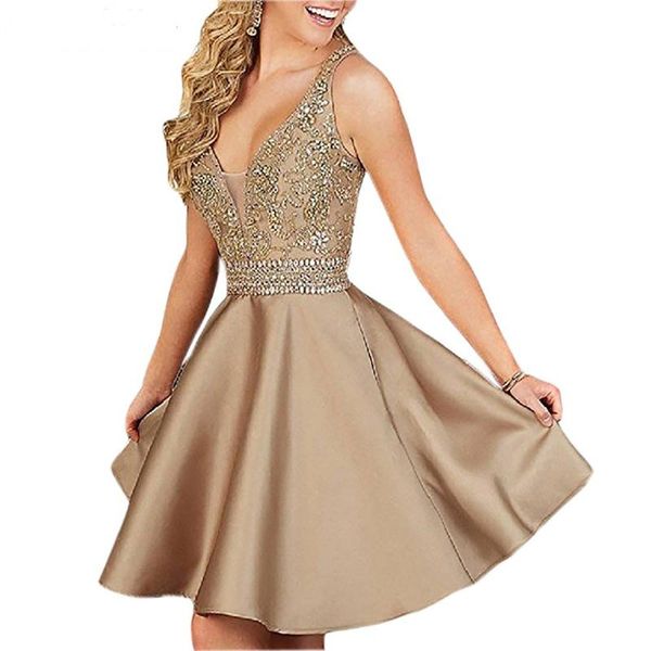 party dresses champagne gold homecoming 2021 v-neck beading rhinestone knee-length short graduation prom gown mini custom made, White;black
party dresses champagne gold homecoming 2021 v-neck beading rhinestone knee-length short graduation prom gown mini custom made, White;black
