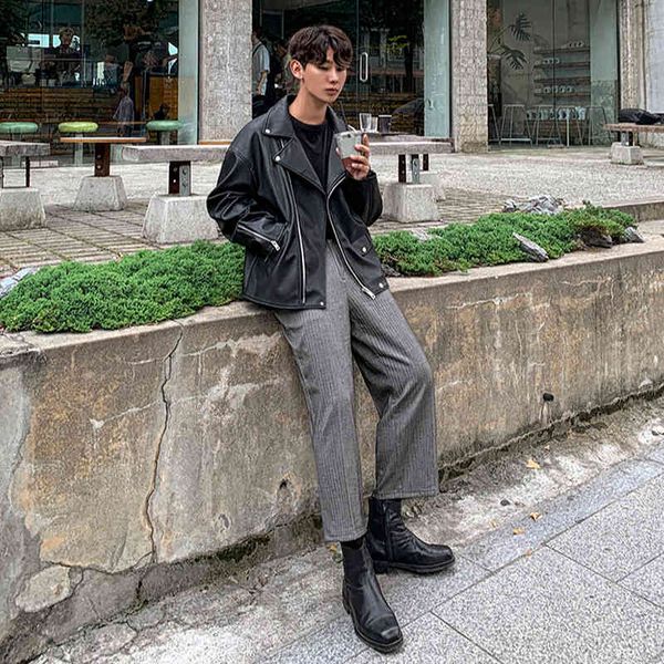 men's leather & faux korean men's lapel jacket long sleeve solid zipper thin simple released warm winter black boy lx1h
men's leather & faux korean men's lapel jacket long sleeve solid zipper thin simple released warm winter black boy lx1h