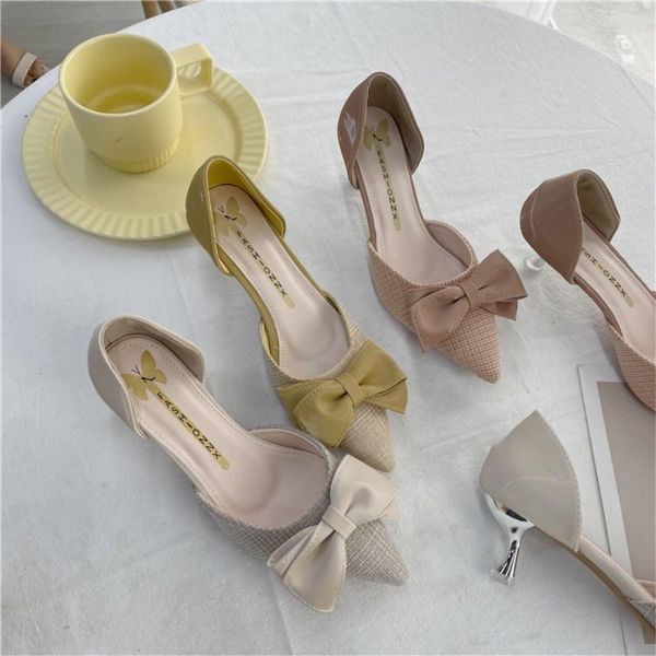 women pointed toe knot shoes high heels pumps party office casual daily thin sandals dress, Black
women pointed toe knot shoes high heels pumps party office casual daily thin sandals dress, Black