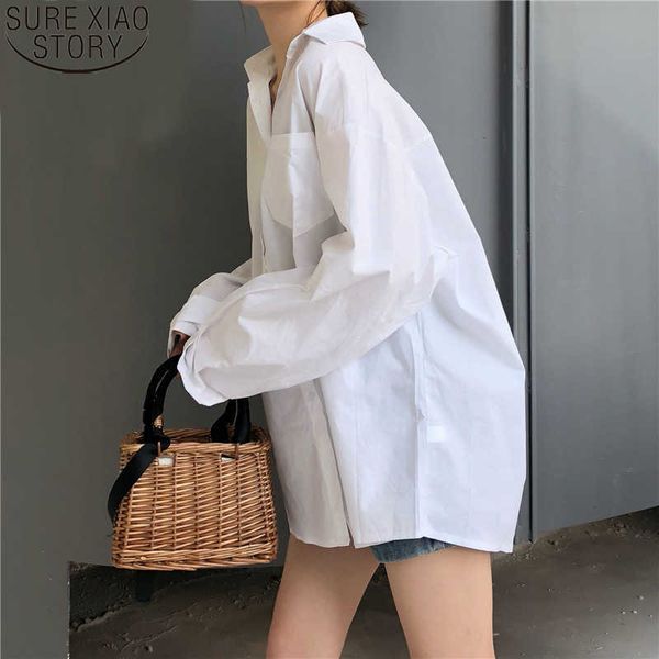 women summer autumn women's blouse sunscreen solid white button shirt long sleeve casual lose shirt for female blusas 11105 210528
women summer autumn women's blouse sunscreen solid white button shirt long sleeve casual lose shirt for female blusas 11105 210528