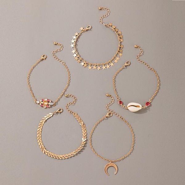 charm bracelets 5pc/set shell moon star bracelet for ladies chains bangle boho jewelry gift, Golden;silver
charm bracelets 5pc/set shell moon star bracelet for ladies chains bangle boho jewelry gift, Golden;silver