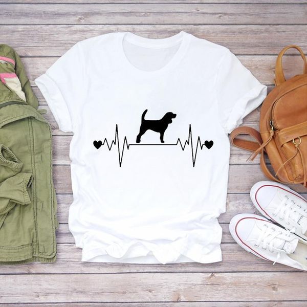 men dog heartbeat love pet animal summer autumn cute print lady mens graphic female tee, White;black
men dog heartbeat love pet animal summer autumn cute print lady mens graphic female tee, White;black