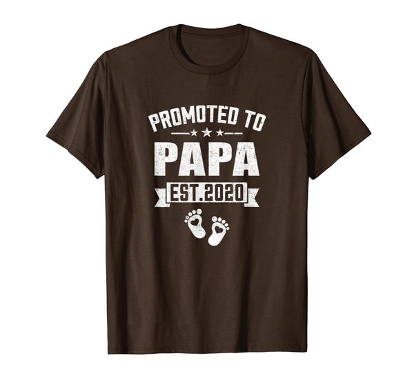promoted to papa est 2020 fathers day gift t-shirt, White;black 
promoted to papa est 2020 fathers day gift t-shirt, White;black